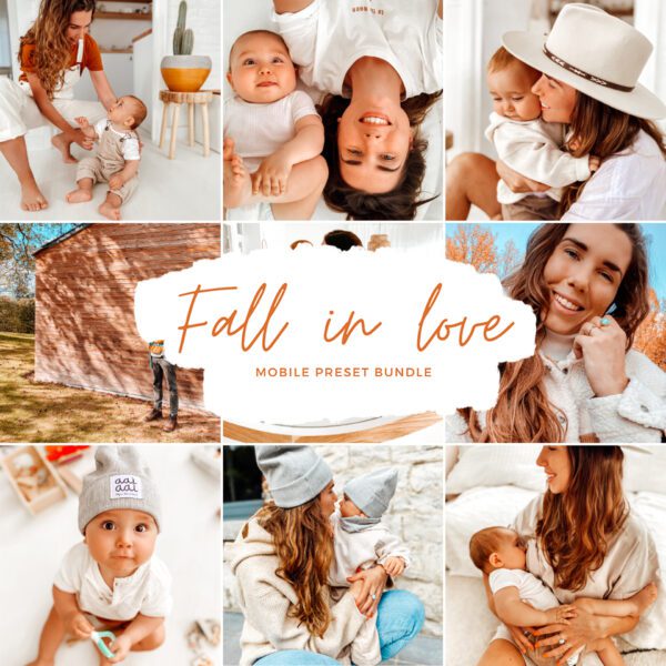 Crisp and Hazy Fall in Love mobile preset bundle cover